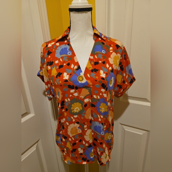 CABI FLORAL BLOUSE, SIZE XS - Picture 2 of 10
